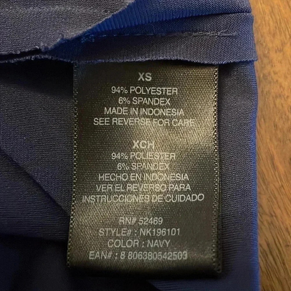 Norma Kamali Ruched Empire Waist Dress in Navy - Picture 5 of 5